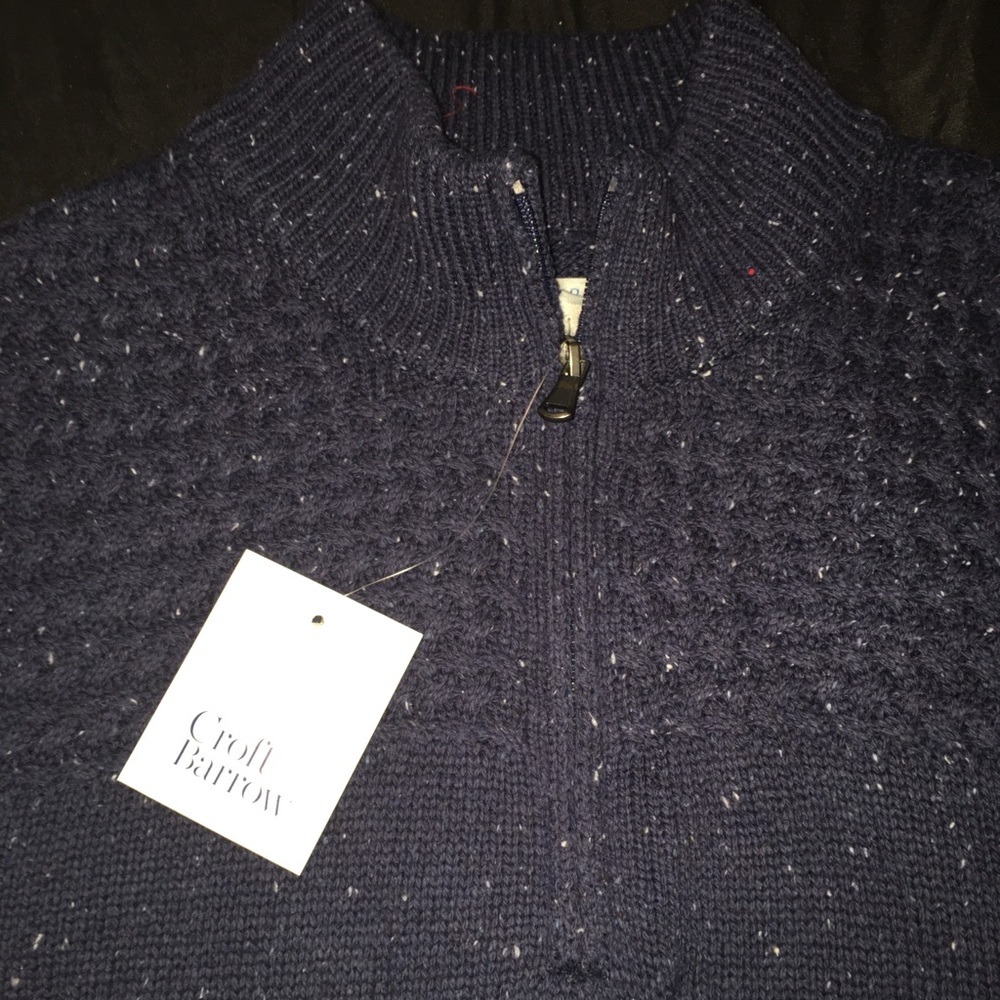 Navy pull over cardigan sweater
